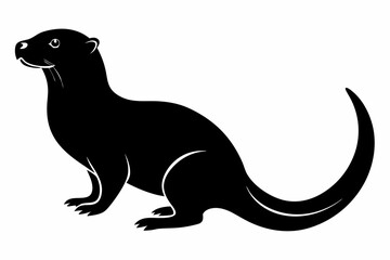 illustration of a kangaroo, otter vector illustration, otter silhouette, animal silhouette isolated vector Illustration, png, Funny cute otter, Jumping cartoon otters