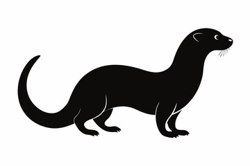 illustration of a kangaroo, otter vector illustration, otter silhouette, animal silhouette isolated vector Illustration, png, Funny cute otter, Jumping cartoon otters