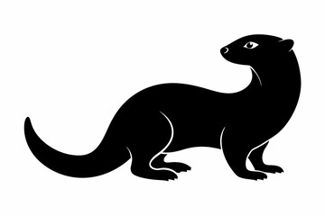 illustration of a kangaroo, otter vector illustration, otter silhouette, animal silhouette isolated vector Illustration, png, Funny cute otter, Jumping cartoon otters