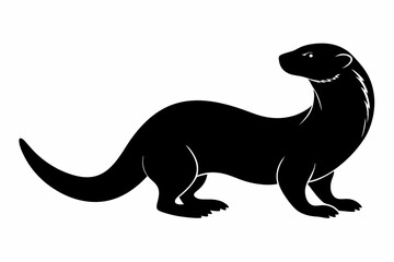 illustration of a kangaroo, otter vector illustration, otter silhouette, animal silhouette isolated vector Illustration, png, Funny cute otter, Jumping cartoon otters