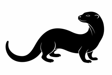 illustration of a kangaroo, otter vector illustration, otter silhouette, animal silhouette isolated vector Illustration, png, Funny cute otter, Jumping cartoon otters