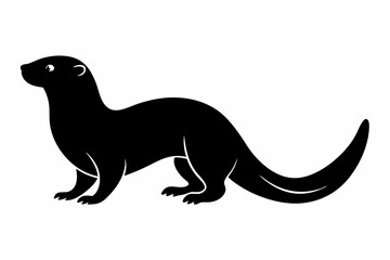 illustration of a kangaroo, otter vector illustration, otter silhouette, animal silhouette isolated vector Illustration, png, Funny cute otter, Jumping cartoon otters