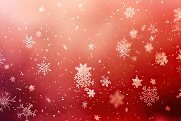 red christmas background with snowflakes