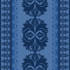 Damask seamless pattern ,  Symmetrical design , Luxury facbric textile