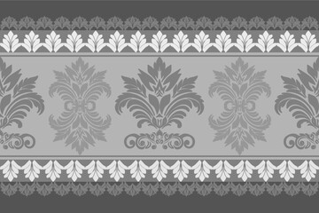 Damask seamless pattern ,  Symmetrical design , Luxury facbric textile
