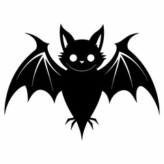 Halloween bat vector black silhouette