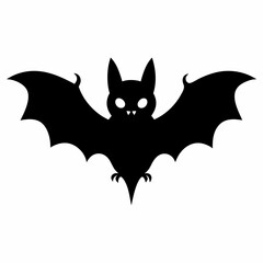 Halloween bat vector black silhouette