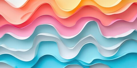 Fototapeta premium Brightly colored paper cutouts forming abstract shapes on a white background with ample room for text, perfect for unleashing creativity.