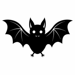Halloween bat vector black silhouette