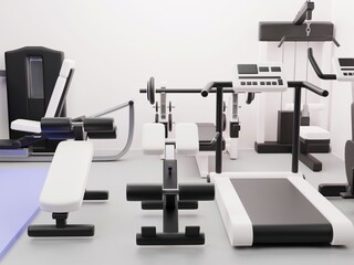 スポーツジムのアイソメトリックイラスト