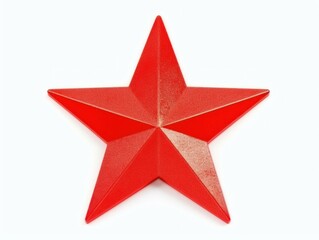 Red Star Ornament on White Background