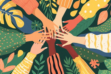 a touch illustration that symbolizes diversity and solidarity with nature