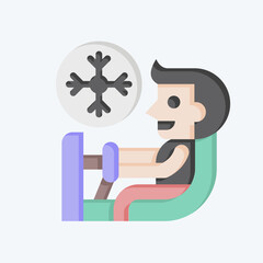Icon Air Conditioning Diagnosis. related to Car Maintenance symbol. flat style. simple illustration