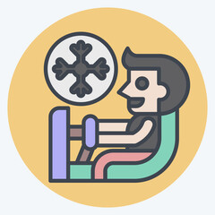 Icon Air Conditioning Diagnosis. related to Car Maintenance symbol. color mate style. simple illustration