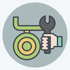 Icon Brake Caliperr. related to Car Maintenance symbol. color mate style. simple illustration