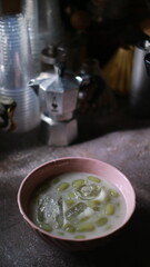 Colorful ball flour in coconut milk (Bua Loi), Thai dessert