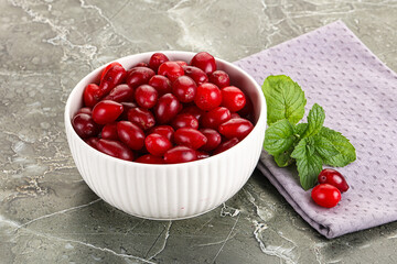 Ripe sweet and juicy cornus