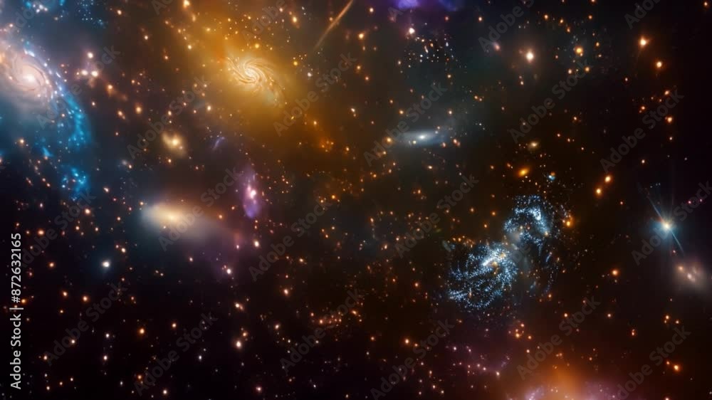 Poster this stunning view of numerous galaxies within the perseus cluster.