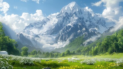 Towering mountains standing in majestic splendor