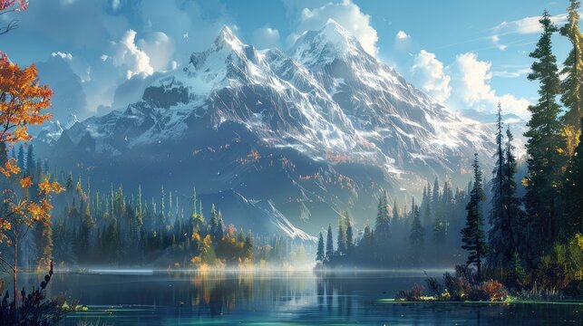 Towering mountains standing in majestic splendor