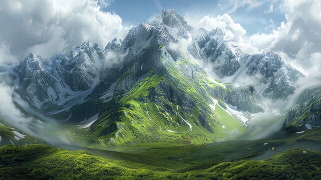 Towering mountains standing in majestic splendor