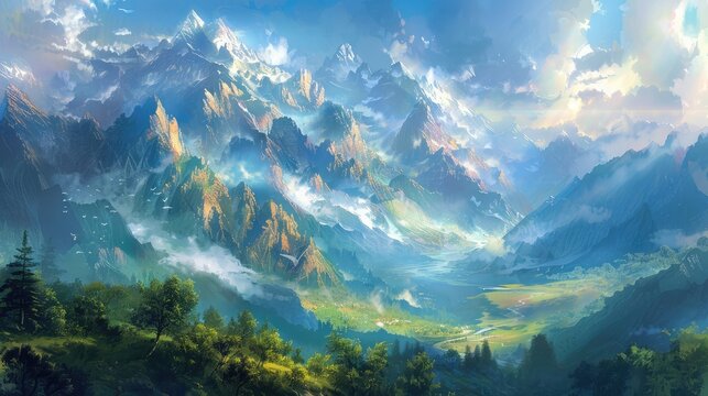 Towering mountains standing in majestic splendor