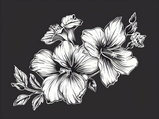 Obraz premium black and white flower