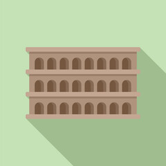 Minimalist illustration representing the colosseum, the famous roman amphitheater