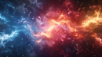 Obraz premium blue fire and red fire 3d rendering elements