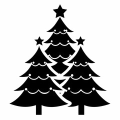 christma tree black vector silhouette