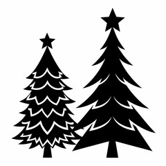christma tree black vector silhouette