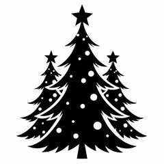 christma tree black vector silhouette