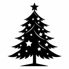 christma tree black vector silhouette