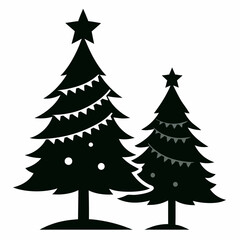 christma tree black vector silhouette