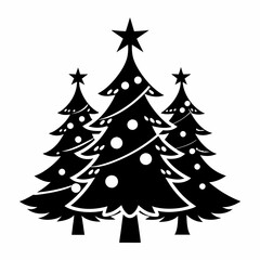 christma tree black vector silhouette