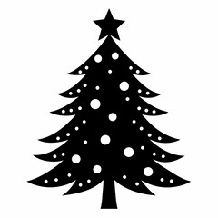 christma tree black vector silhouette