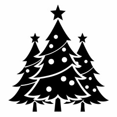 christma tree black vector silhouette