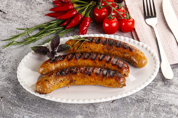 Grilled meat sausages with spices