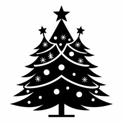 christma tree black vector silhouette