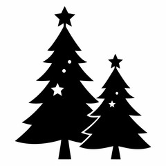 christma tree black vector silhouette