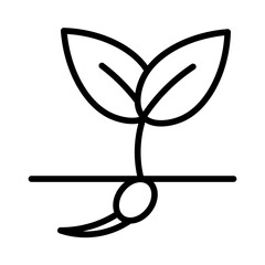 Eco Plant Icon - Outline Icon, Editable Stroke, Suitable for Web, UI, Mobile Application