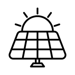 Solar Panel Icon - Outline Icon, Editable Stroke, Suitable for Web, UI, Mobile Application
