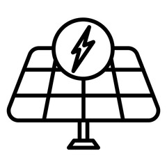 Solar Panel Array Icon - Outline Icon, Editable Stroke, Suitable for Web, UI, Mobile Application