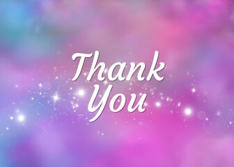 thank you banner with white sparkles 