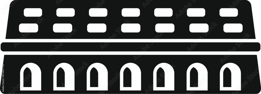 Poster building with columns icon in simple style on a white background
