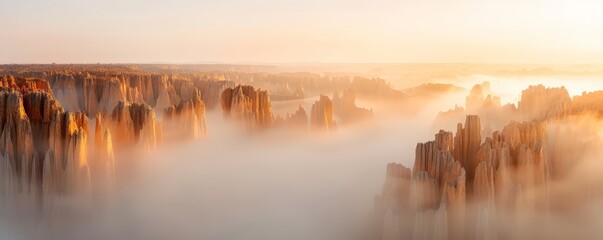 Mystical Sunrise at Tsingy de Bemaraha Stone Forest, Madagascar
