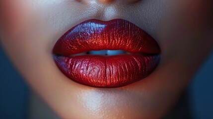 Lips colored in ombre: from dark to light shade