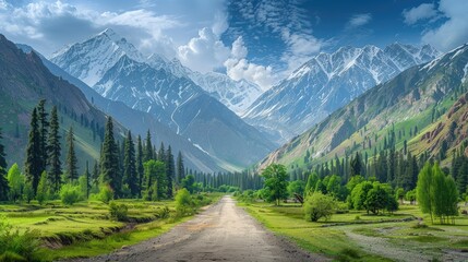 Obraz premium Towering mountains standing in majestic splendor