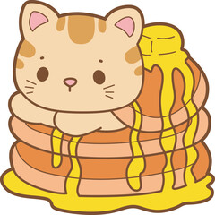 A bunch of cute cat with various dessert.
Kawaii animal kitty for scrapbook and sticker.