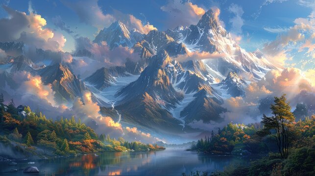 Towering mountains standing in majestic splendor